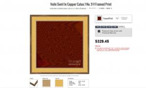 SUGGESTED FINISHES FOR ARTWORK PRINTS RECOMMENDED BY ARTIST Voile Swirl in Copper Catus I no 9